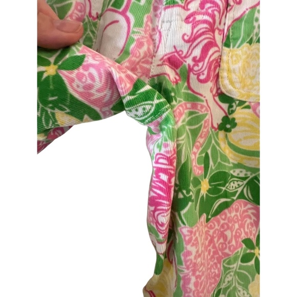 Lilly Pulitzer Girls Multicolor Floral Corduroy Front Pockets Flared Pants 8 - Picture 4 of 8